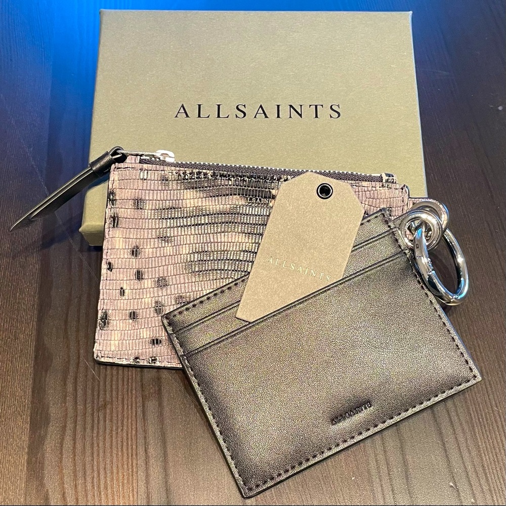 Allsaints Card Holder Pouch Combo NIB NWT